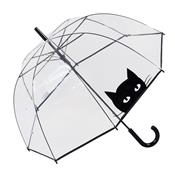 Parapluie cloche transparent automatique - Chat