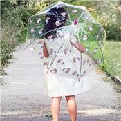 Parapluie cloche transparente fille - Imprim licornes multicolores