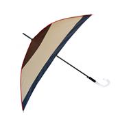 Parapluie droit - ouverture automatique - beige & marron bordure bleu
