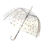 Parapluie cloche transparent avec des pois dors