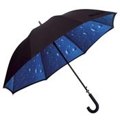 Grand parapluie - automatique - noir doublé intérieur gouttes de pluie