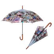 Parapluie de marche pour femme - Ouverture automatique - Rose