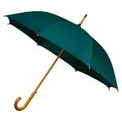 Parapluie long femme - Ouverture automatique - Manche et poigne canne bois - Vert Sapin