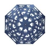 Grand parapluie automatique à effet changeant de couleur - Avec poignée courbée - Météo