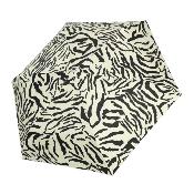 Mini parapluie pliable pour femme – Parapluie de voyage léger et compact 5 plis – Avec pochette et dragonne assorties – Imprimé zèbre