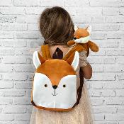Sac à dos réversible Fanny Fox pour enfants - Peluche amovible - Bretelles réglables et souples - Mini sac de voyage mignon - Taille unique