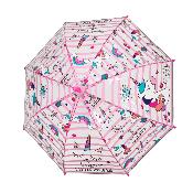 Parapluie transparent cloche pour enfant - Bordure réfléchissante pour une meilleure visibilité la nuit - Parapluie fille - Licorne
