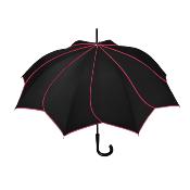Parapluie droit pour femme PIERRE CARDIN - Ouverture automatique - Noir avec liseret rouge