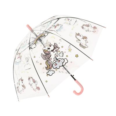 Parapluie transparent pour enfants - Avec poignée crochet facile à saisir - Licorne