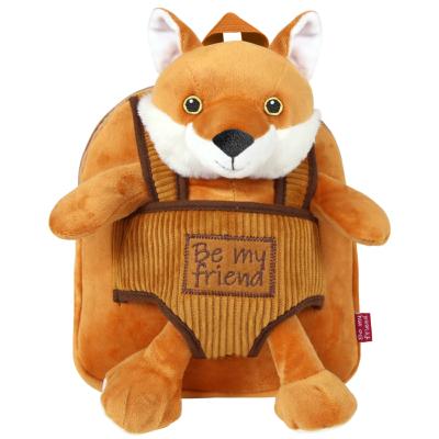 Sac à dos réversible Fanny Fox pour enfants - Peluche amovible - Bretelles réglables et souples - Mini sac de voyage mignon - Taille unique