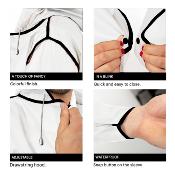 Imperméable - Bandes réfléchissantes au dos - Taille S (150-165CM) - Blanc semi-transparent avec passepoil noir