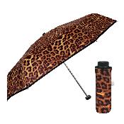 Mini Parapluie pliant pour femme - Ultra léger et compact - Imprimé léopard foncé