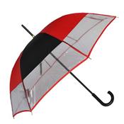Parapluie droit - semi-transparent - noir pure et groseille