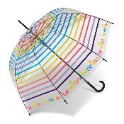 Parapluie cloche transparent - Ouverture automatique - Signature Stripes