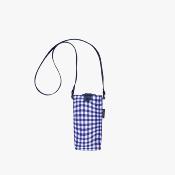 Mini parapluie pliable pour femme – Cinq volets – Protection UVP 50+ – Léger et compact – Avec pochette assortie et breloque en forme de cœur – Violette Vichy