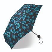 Mini parapluie pliant ultraléger et compact pour femme - Bleu floral