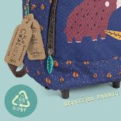 Sac à dos à roulettes pour enfants - Trolley et sac à dos détachables - Bretelles rembourrées réglables - Matière écologique - Ours et lapin
