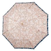 Mini parapluie pliant et écologique pour femme - Système d'ouverture automatique - Fleur blanche