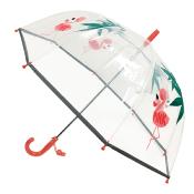 Parapluie cloche transparent enfant - Flamingo -  Bordure réflechissante pour être visible la nuit