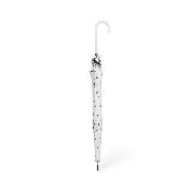 Grand Parapluie automatique pour femme - Blanc à pois noirs