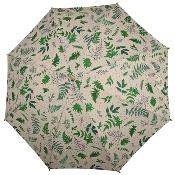 Parapluie écologique automatique - Toile en plastique recyclé et poignée en bois recyclé - Large protection de 102 CM de diamètre - Feuilles