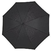 Parapluie long pour femme et homme - Ouverture automatique - Protection Extra Large 120 cm - Motif chevrons - Noir avec bordure réfléchissante