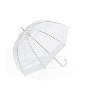 Parapluie droit cloche transparent avec bord blanc