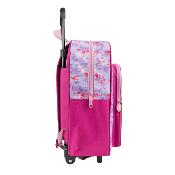 Sac à dos à roulettes Frozen 2 pour enfants - Poignée rétractable et roulettes - Bretelles rembourrées réglables - Taille unique