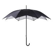 Parapluie long automatique pour femme - Toile forme pétale - Noir