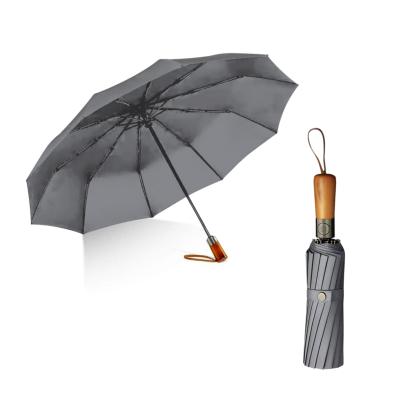 Parapluie pliant automatique pour homme - Parapluie triple - Gris