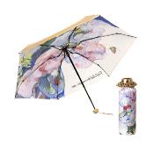 Parapluie pliant avec revêtement UV - Léger - Fleur de rose blanche - Sac assorti
