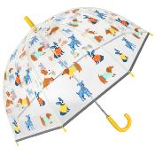 Parapluie transparent cloche pour enfant - Bordure réfléchissante pour une meilleure visibilité la nuit - Imprimé chien