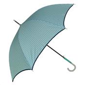 Parapluie droit - ouverture automatique - imprimé vichy bleu clair
