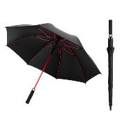 Parapluie de golf élégant - Automatique -Résistant au vent - Diamètre large 120 cm - Noir avec détails rouges