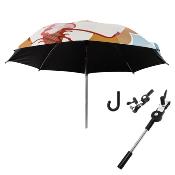 Parapluie poussette pour enfant - Avec poignée crochet facile à saisir - Poignée amovible et réglable - Intérieur noir - Chatte