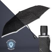 Parapluie réfléchissante pour femme et Homme  - Ouverture automatique - Large protection 104 cm - Noir avec bordure refléchissante