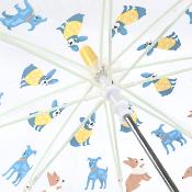Parapluie transparent cloche pour enfant - Bordure réfléchissante pour une meilleure visibilité la nuit - Imprimé chien