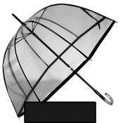 Parapluie long - Cloche transparente - Fabrication française - Transparent