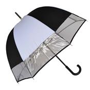 Parapluie droit - cloche semi-transparent - noir et blanche