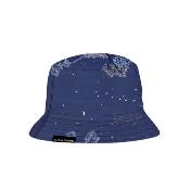 Chapeau imperméable pliable et réversible avec sac de rangement - Avec protection solaire UVP50+ - Matière recyclée - Forêt Bleu - Taille Unique