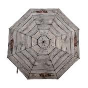Grand parapluie automatique - Avec poignée courbée en bois - Coucou ! Chien et chat