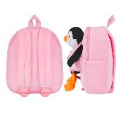 Sac à dos réversible Peggie Penguin pour enfants - Peluche amovible - Bretelles réglables et souples - Mini sac de voyage mignon - Taille unique