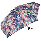 Parapluie pliant compact pour femme - Galerie florale bleue