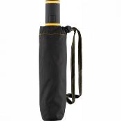 Mini parapluie pliant homme  - Ouverture et fermeture automatiques - Ultra léger et compact 352 GR - Noir avec baleines jaunes