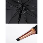 Parapluie long - Ouverture Bouton Luxe plat Automatique - Noir avec manche dorée