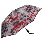 Parapluie pliant - Automatique - Poign‚e en bois vernis - Fabrication fran‡aise - Multicolore - Bord rouge