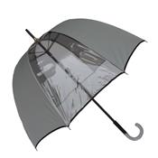 Parapluie cloche - manuel - transparent et gris perle