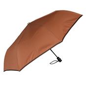 Parapluie pliant - automatique - châtaigne avec bordure chocolat