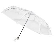 Parapluie pliant transparent pour femme - Bordure noire