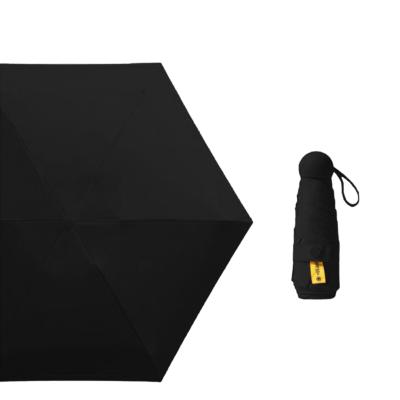 Parapluie pliant pour femme - Avec pochette assortie - Poignée ronde - Black